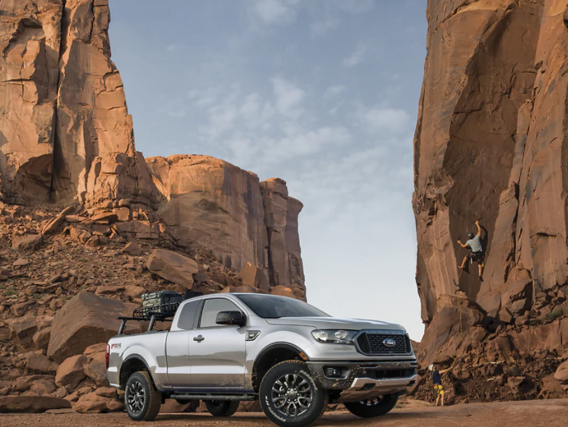 silver 2021 ford ranger in canyons