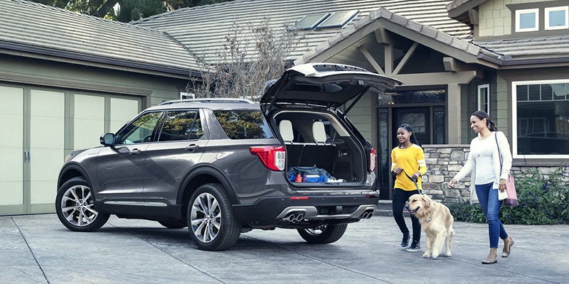 the back view of the 2021 ford explorer